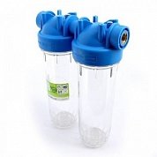 Колба для фильтра двойная DP DUO 2P 10" ATLAS FILTRI 1/2" 10" Slim Line