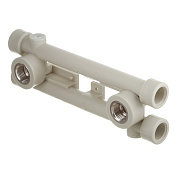 Водорозетка двойная комб. 20 х 1/2" (ВР) PP-R FV-PLAST серый