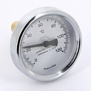 Термометр биметаллический 63 мм 120° EMMETI с погружной гильзой 50 мм