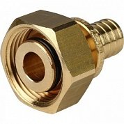 Переходник (евроконус) с накидной гайкой 16 x 3/4" аксиальный для труб PE-X STOUT
