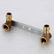 Водорозетка двойная на планке 15х1/2"х150 пресс Sanpress VIEGA