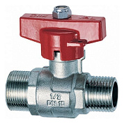 Полнопроходной шаровой кран 1/2"(HP)-М24х19, красная ручка FAR