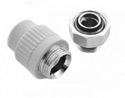 Муфта разъемная с евроконусом 20 х 1/2" (НР) ПП (PP-R100) серая HEISSKRAFT