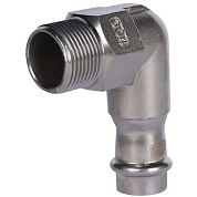 Угол 90° переходной под пресс 18 x 3/4" (НР) из нержавеющей стали ROMMER