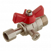 Кран шаровый 1/2'' x 1/4" ВН для подключения манометра бабочка VALTEC