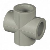 Крестовина равнопроходная 20 мм под пайку PP-R FV-PLAST серый