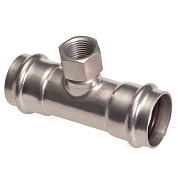 Тройник В-пресс 18 x 1/2" x 18 нержавеющая сталь IBP Диаметр - 18 мм.