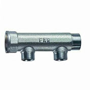 Коллектор FAR 3/4" (ВР-НР) с 2 отв. 1/2" НР (межосев. 50 мм)