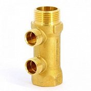 Магистральный коллектор TIEMME НР 2 выхода 3/4"х1/2" (с конусом)х36мм