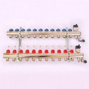 Коллектор 1" х 3/4" ЕК 11 выходов EMMETI TOPWAY с расходомерами и вентилями 