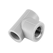 Тройник комбинированный 25 х 1/2" (ВР) ПП (PP-R100) серый HEISSKRAFT