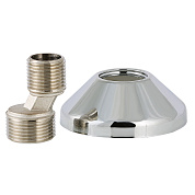 Эксцентрик резьбовой 3/4" х 1/2" (НР) с декоративной чашкой 25 мм латунь-никель VALTEC (VTr.670.N.05