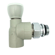 Вентиль радиаторный прямой 20 х 1/2" (НР) ПП (PP-R100) серый HEISSKRAFT