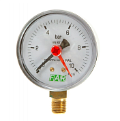 Манометр радиальный 63 мм 1/4" 10 бар FAR