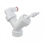Колено с двумя штуцерами 1" / 8-23 мм. с обратными клапанами Alcaplast (P149Z)