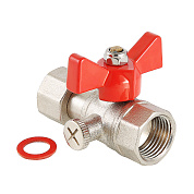 Кран шаровый 1/2'' x 1/2" ВВ для подключения манометра бабочка VALTEC