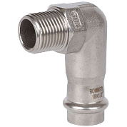 Угол 90° переходной под пресс 18 x 1/2" (НР) из нержавеющей стали ROMMER