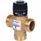 Термостатический смесительный клапан 1" STOUT НР 20-43°С 2,5 KVs (SVM-0120-254325)