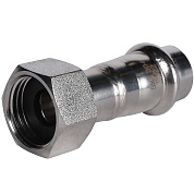 Переходник прессовой с накидной гайкой 15 x 1/2" (ВР) из нержавеющей стали ROMMER