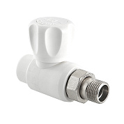 Кран шаровый прямой 25 х 3/4" (НР) со сгоном VALTEC белый