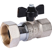 Кран шаровый ВР STOUT 1" x 3/4" прямой, с накидной гайкой, ручка бабочка