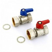 REHAU Комплект двух прямых шаровых кранов REHAU HKV/HKV-D 1'' ВВ с накидной гайкой 2 шт 