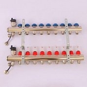 Коллектор 1" х 3/4" ЕК 9 выходов EMMETI TOPWAY с расходомерами и вентилями 