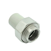 Муфта комбинированная разъемная 50 х 1"1/2 (ВР) ПП (PP-R100) серая HEISSKRAFT