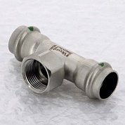 Тройник пресс-В 22х3/4"х22 нержавеющая сталь Sanpress Inox VIEGA Диаметр - 22 мм.
