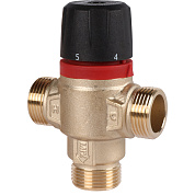 Термостатический смесительный клапан ROMMER 3/4" (НР) 30-65°С KV 1,8 (центральное смешивание)