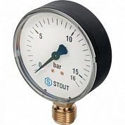 Манометр радиальный 80 мм 1/2" 16 бар STOUT
