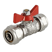 Кран шаровый VALTEC бабочка обжим двухсторонний  редуцированный 16 х 16
