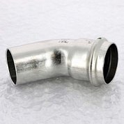 Угол-вставка пресс 45°42 нержавеющая сталь Sanpress Inox VIEGA Диаметр - 42 мм.