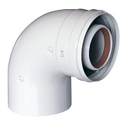 Отвод 90° коаксиальный, 60 х 100 мм, для дымохода (без муфты) BAXI KHG71410151 KHG71410151