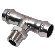 Тройник переходной под пресс 18 x 1/2" (ВР) из нержавеющей стали ROMMER