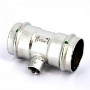 Тройник пресс-В 64х3/4"х64 нержавеющая сталь Sanpress Inox VIEGA Диаметр - 64 мм.