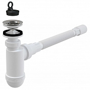 Сифон Alcaplast бутылочный для раковины 1"1/4 x 40 мм с гибким соединением FLEXI пластик белый