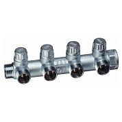 Запорный коллектор FAR 3/4"ВР-НР с 4 отв. М24х19 