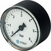 Манометр аксиальный 50 мм 1/4" 6 бар STOUT