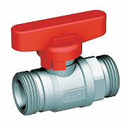 Кран шаровой хром. 3/4"НР (бабочка, красн.) FAR
