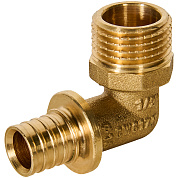 Угол 90° переходной 16 x 1/2" (НР) аксиальный для труб PEX ROMMER (RFA-0005-001612)