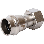 Переходник прессовой с накидной гайкой 18 x 1/2" (ВР) из нержавеющей стали ROMMER