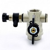 Кран шаровый BUGATTI OREGON 1" ВВ бабочка с заглушкой 1/4" и дренажным вентилем
