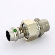 Муфта пресс-Н разъёмная 15x1/2" с плоской прокладкой нержавеющая сталь Sanpress Inox VIEGA Диаметр - 15 мм.