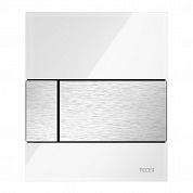 Стеклянная панель смыва TECEsquare стекло белое, клавиши нержавеющая сталь, 124 x 104 x 11 мм 9242801