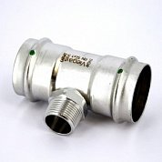 Тройник пресс-Н 54х1"х54 нержавеющая сталь Sanpress Inox VIEGA Диаметр - 54 мм.