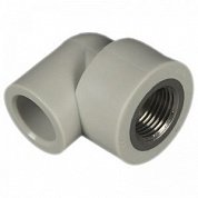 Угол 90° комб. 25 х 3/4" (ВР) полипропилен PP-R FV-PLAST серый