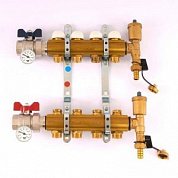Колл. группа TIEMME 1"x3/4" ЕК 4 выхода с термостатическими вентилями