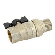 Кран шаровый ВН 1/2" с разъемным соединением LD Pride, компактный, полный проход, бабочка