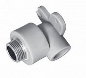Водорозетка одинарная 90° 20 х 1/2" (НР) ПП (PP-R100) серый HEISSKRAFT